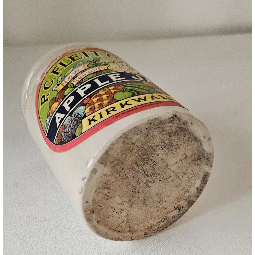 Vintage P C Flett & Co Kirkwall Apple & Bramble Jam Stoneware Jar